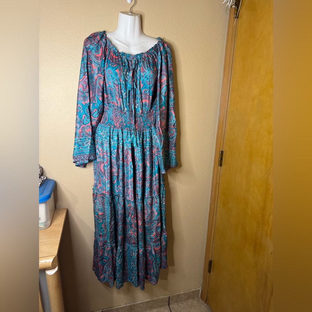 ❤️‍🔥HOT DEAL❤️‍🔥 Bohemian Paisley Print Long Sleeve Dress - Picture 3 of 13